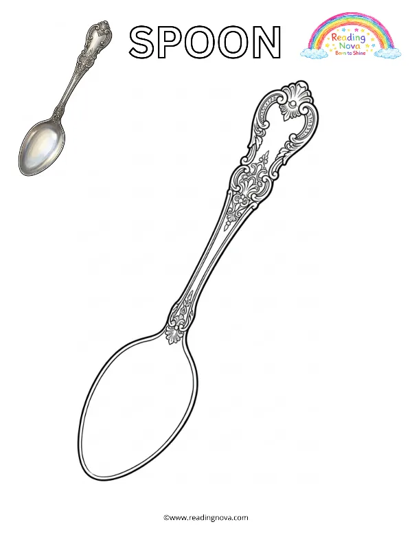 Free colouring page: Spoon