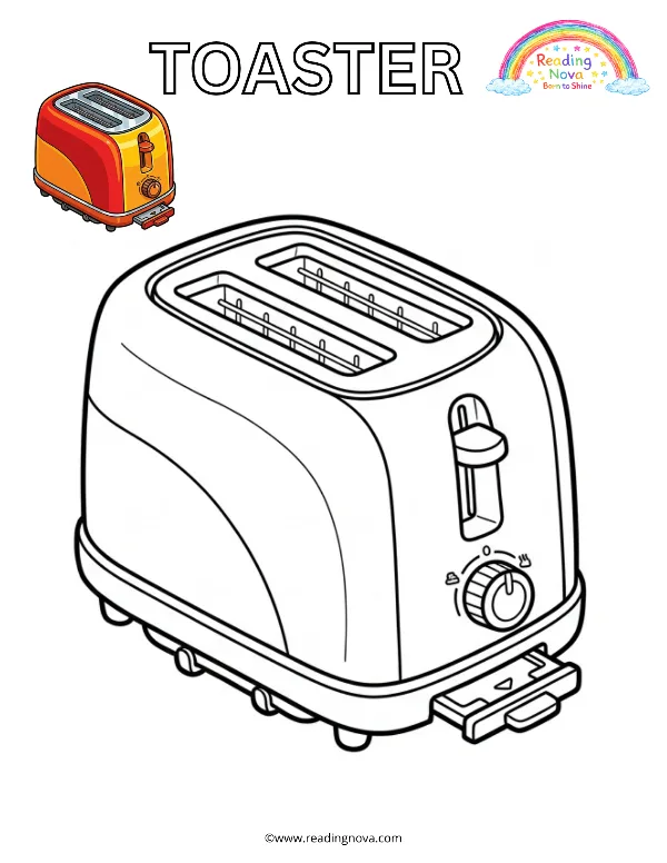 Free colouring page: Toaster