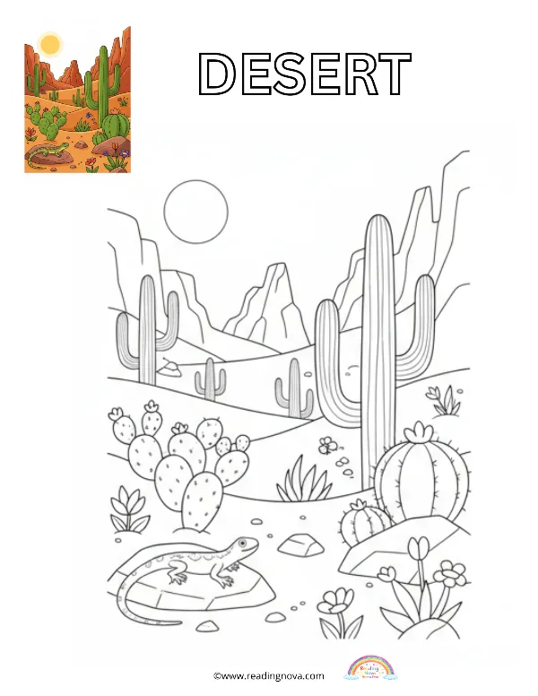 Free colouring page: Desert