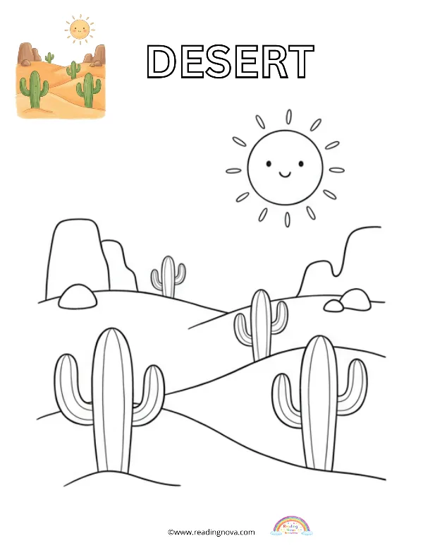 Free colouring page: Desert