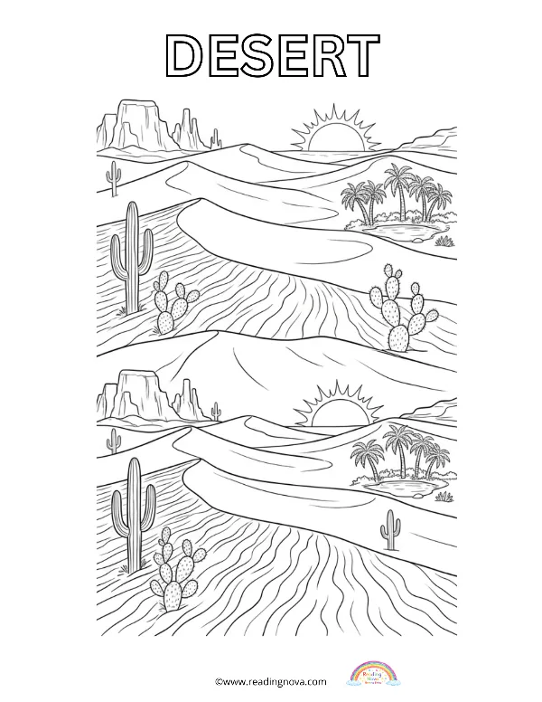 Free colouring page: Desert