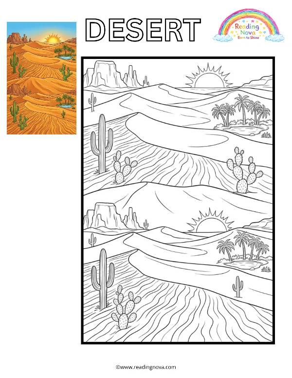 Free colouring page: Desert