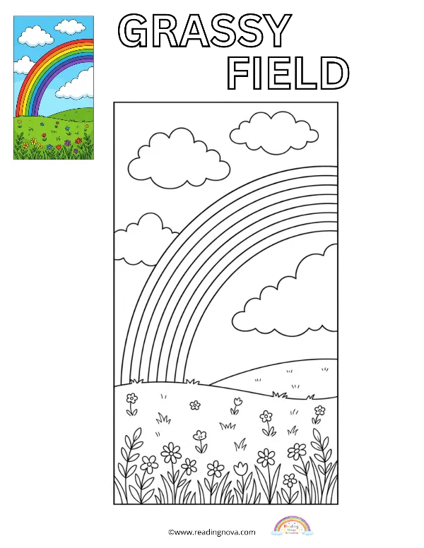 Free colouring page: Grassy Field