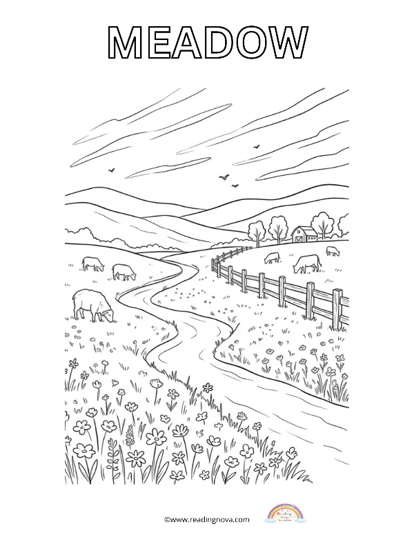 Free colouring page: Meadow