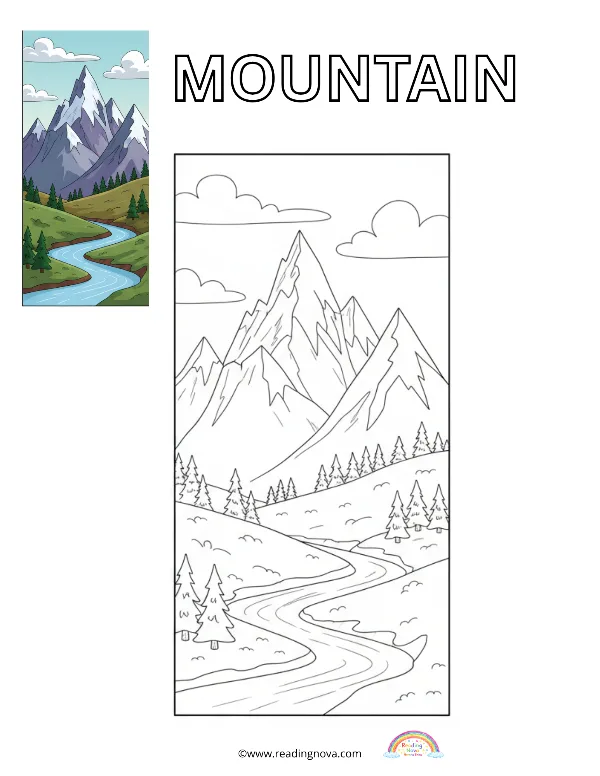 Free colouring page: Mountain
