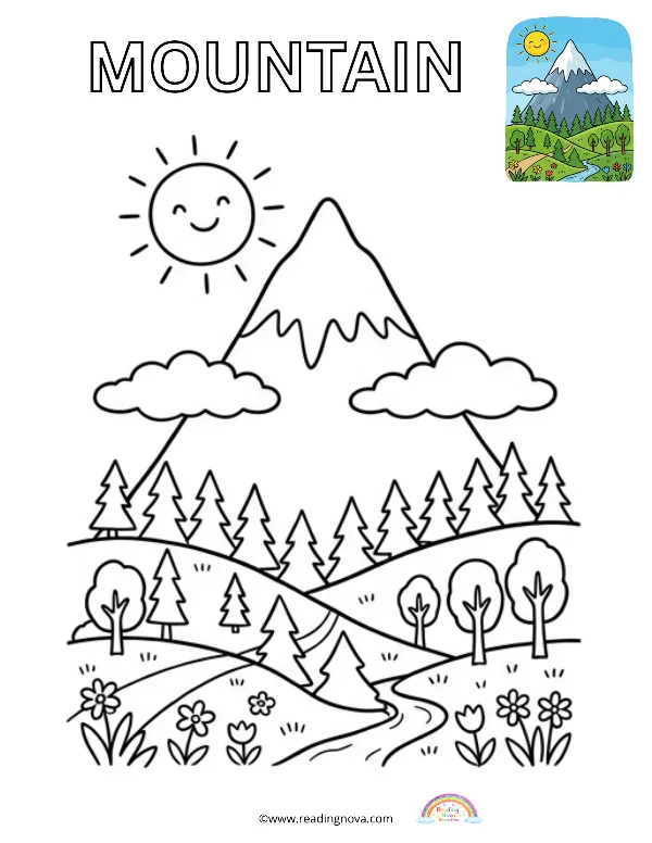 Free colouring page: Mountain