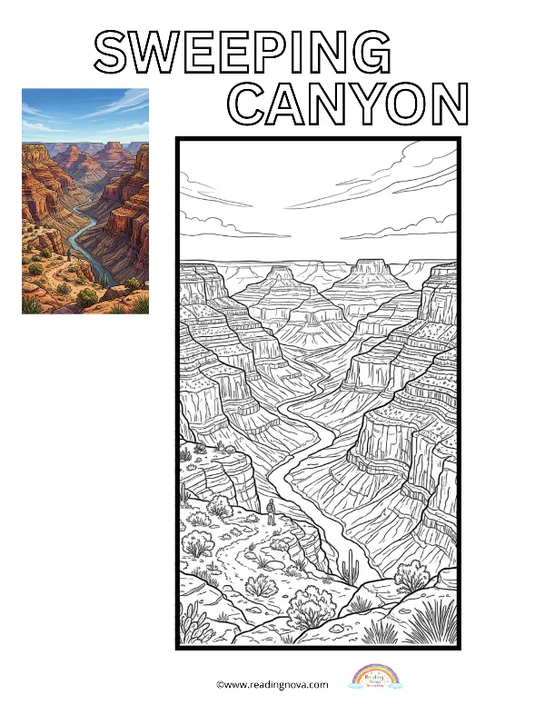 Free colouring page: Sweeping Canyon