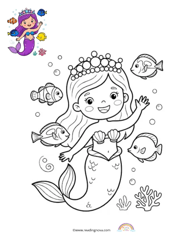 Free colouring page: Mermaid