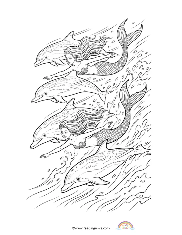 Free colouring page: Mermaid 10