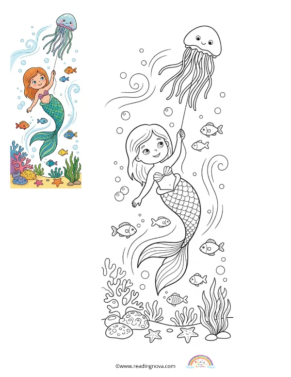 Free colouring page: Mermaid