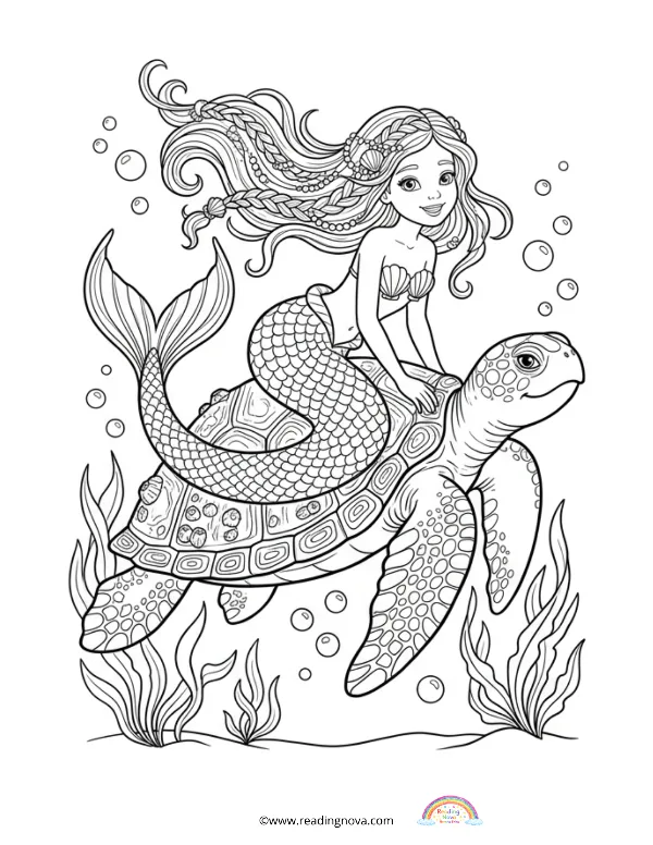 Free colouring page: Mermaid 2