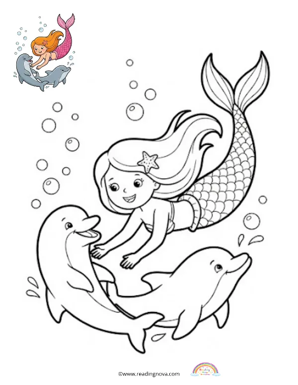 Free colouring page: Mermaid