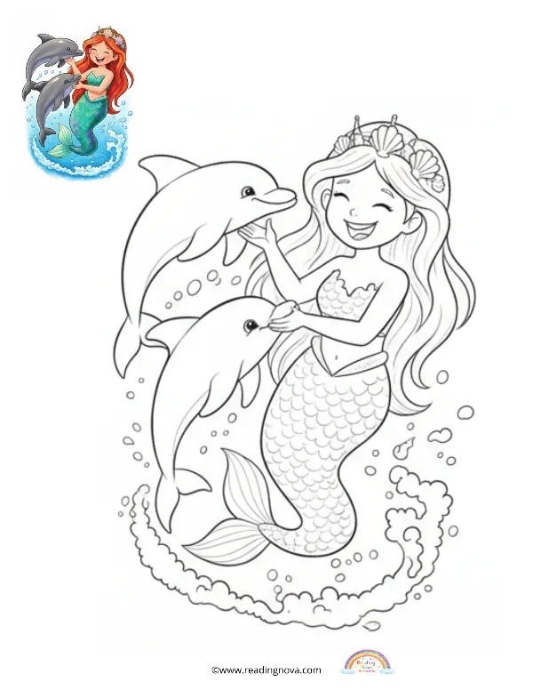 Free colouring page: Mermaid