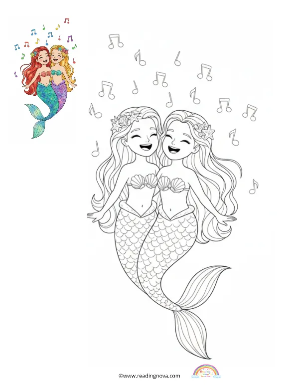 Free colouring page: Mermaid