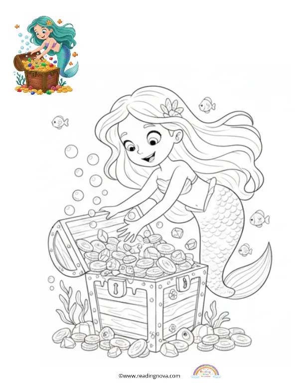 Free colouring page: Mermaid