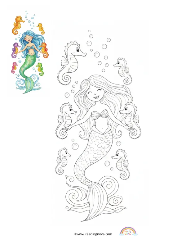 Free colouring page: Mermaid