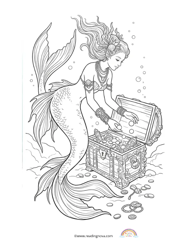 Free colouring page: Mermaid 3