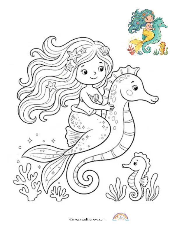 Free colouring page: Mermaid