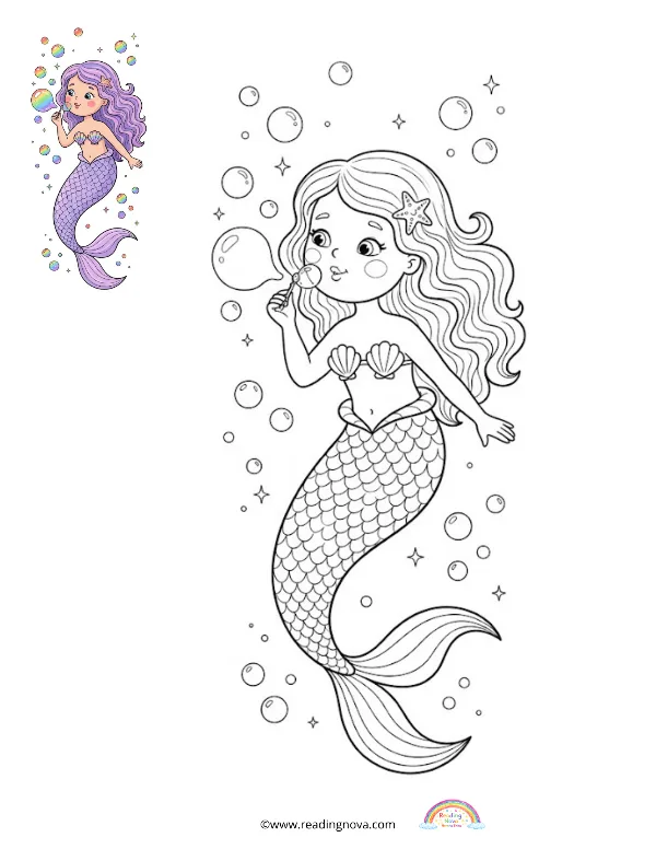 Free colouring page: Mermaid