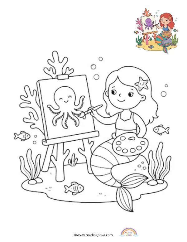 Free colouring page: Mermaid