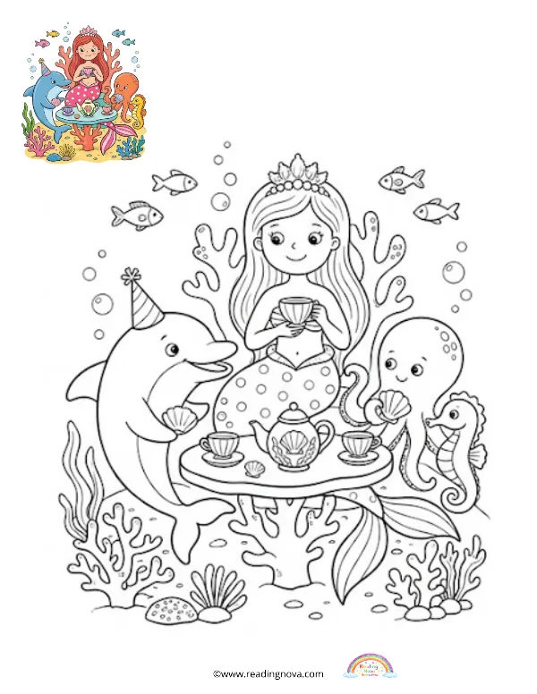 Free colouring page: Mermaid