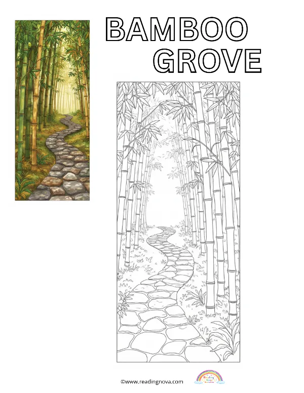 Free colouring page: Bamboo Grove
