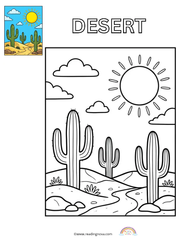 Free colouring page: Desert