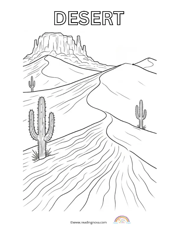 Free colouring page: Desert