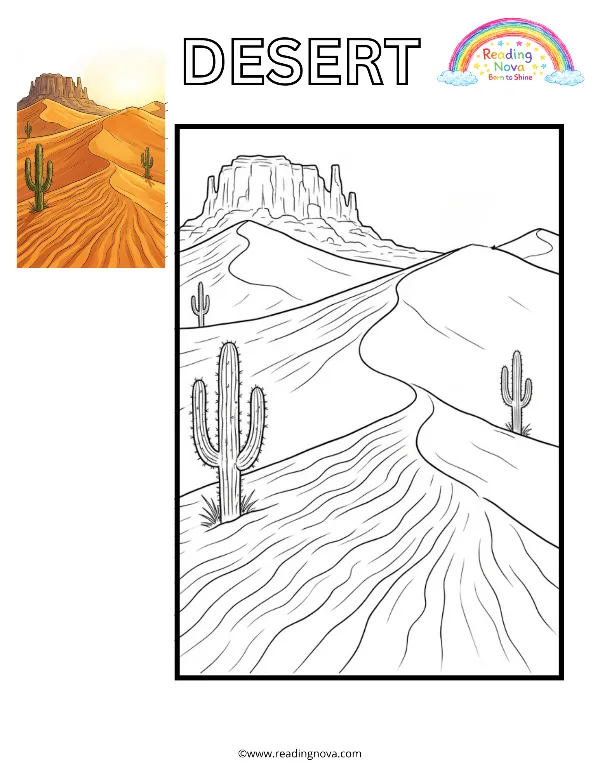 Free colouring page: Desert