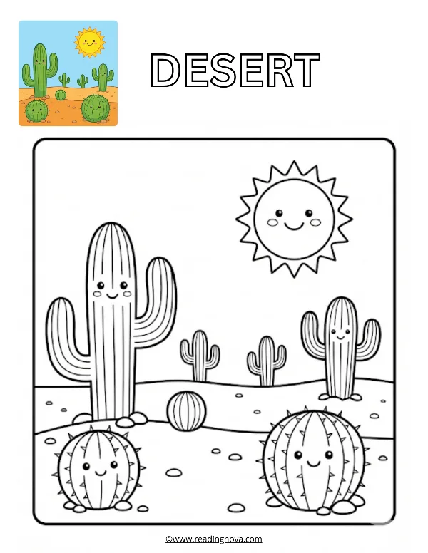 Free colouring page: Desert