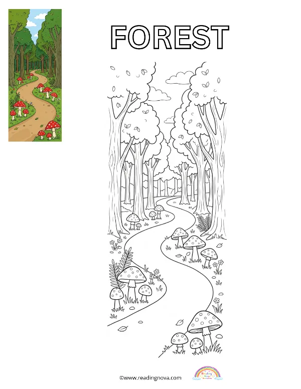 Free colouring page: Forest