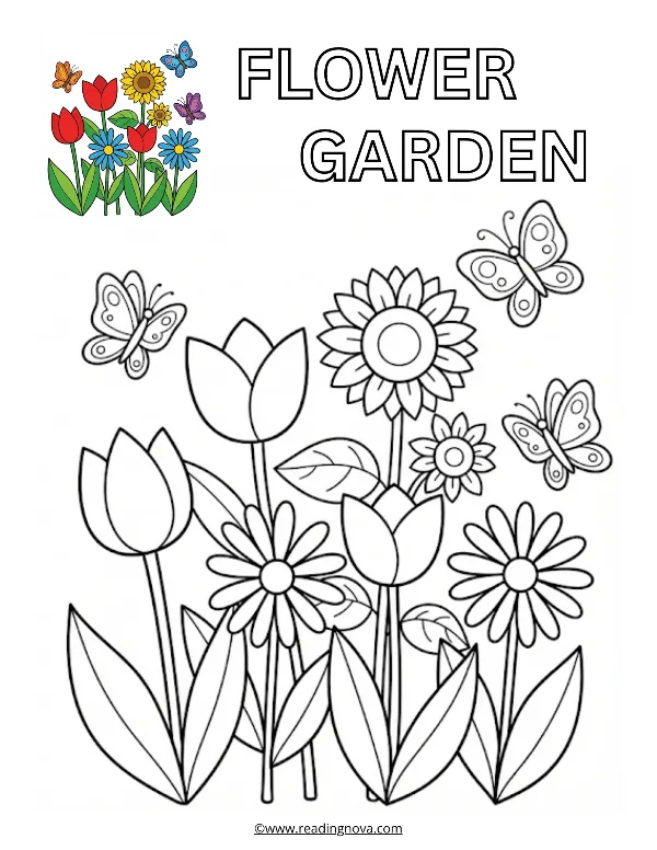Free colouring page: Garden