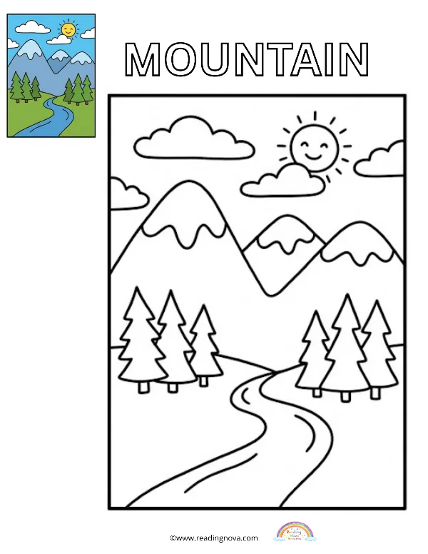 Free colouring page: Mountain