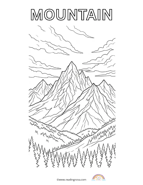 Free colouring page: Mountain