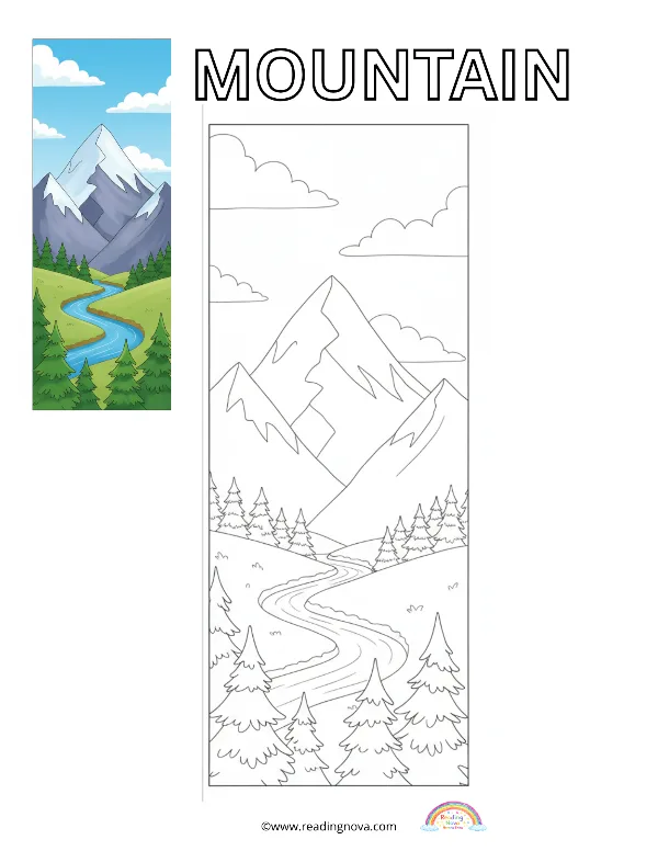 Free colouring page: Mountain