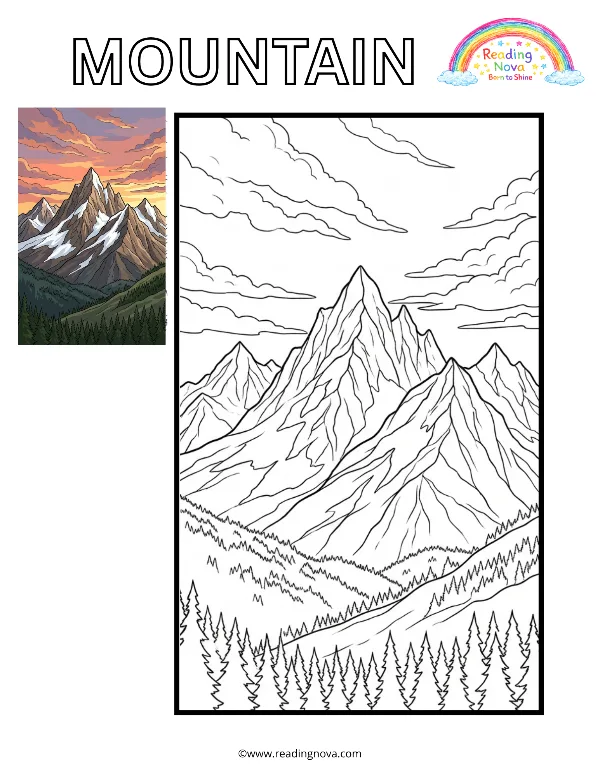 Free colouring page: Mountain