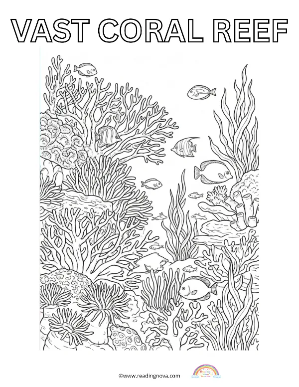 Free colouring page: Vast Coral Reef