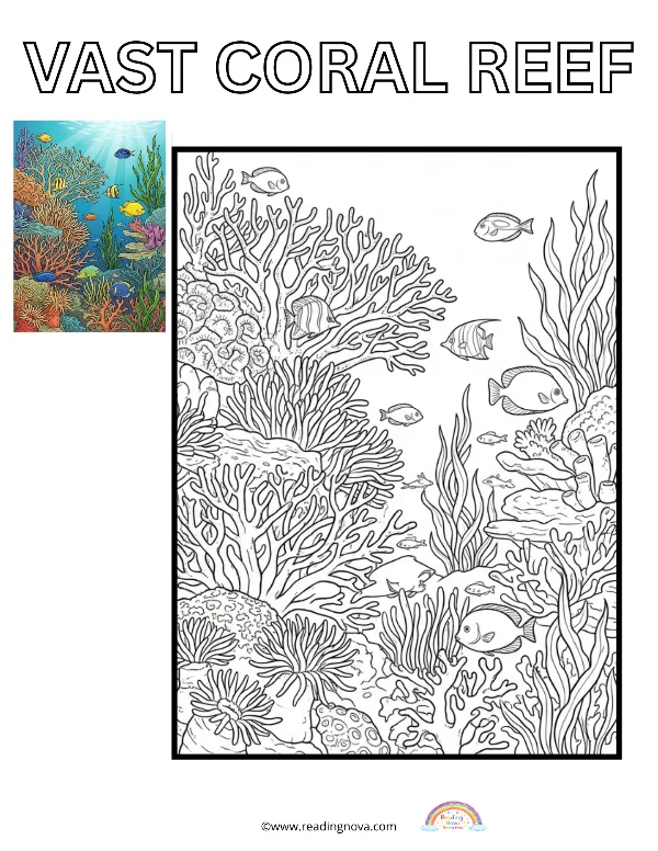 Free colouring page: Vast Coral Reef