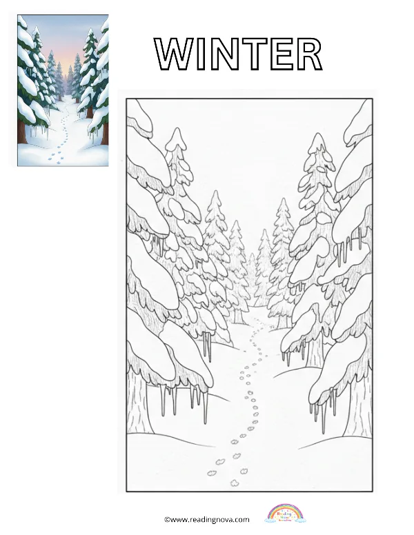Free colouring page: Winter