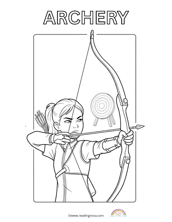 Free colouring page: Archery