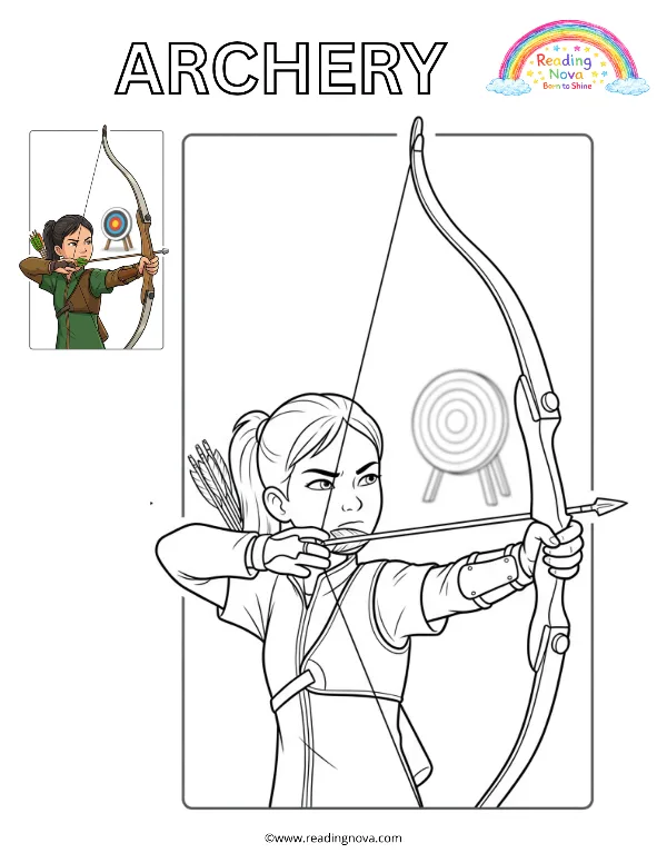 Free colouring page: Archery