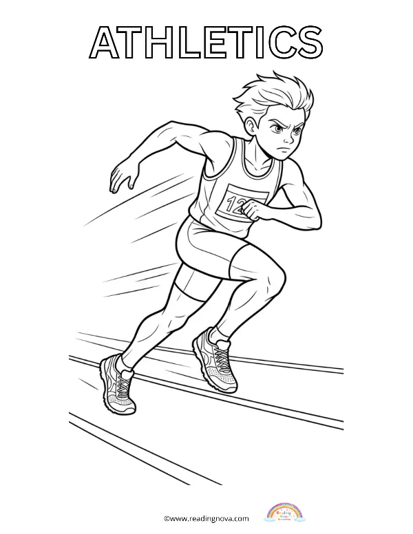 Free colouring page: Athletics