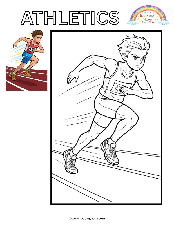 Free colouring page: Athletics