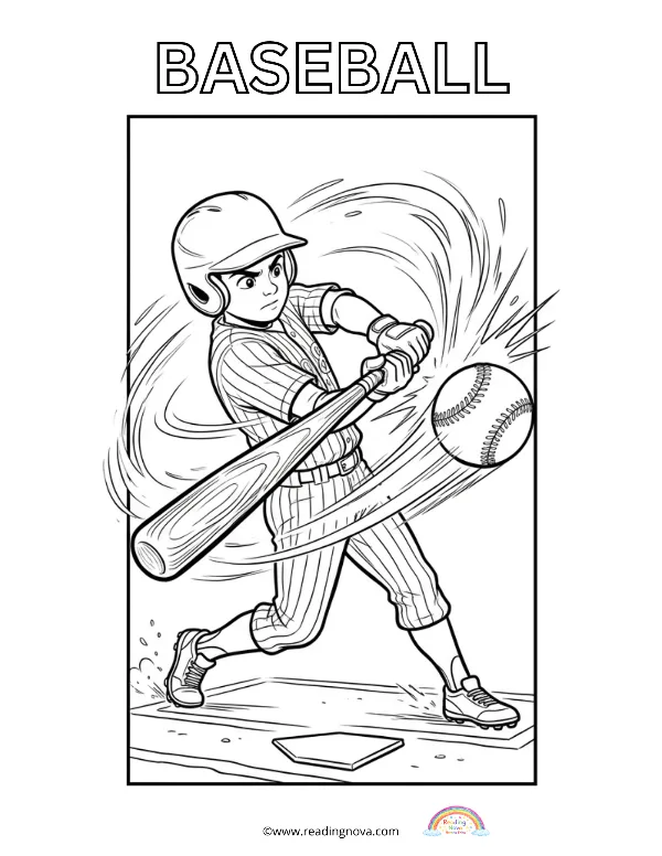 Free colouring page: Baseball