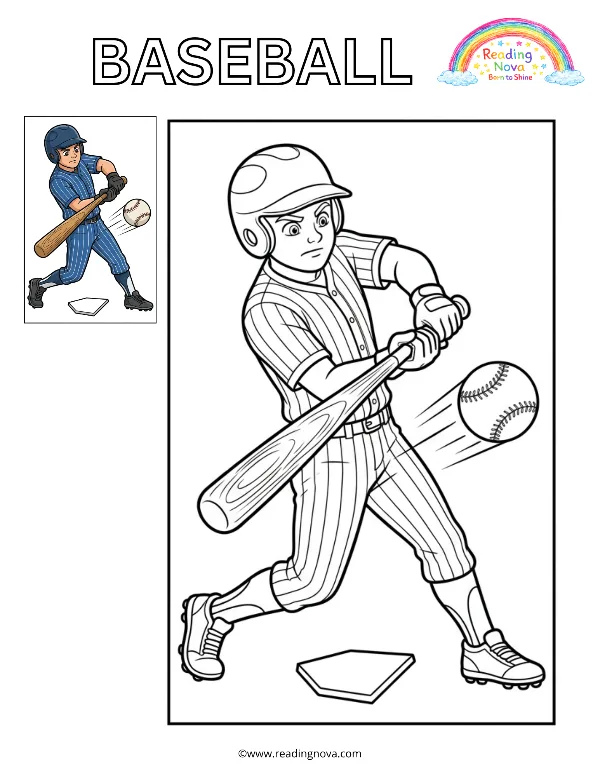 Free colouring page: Baseball