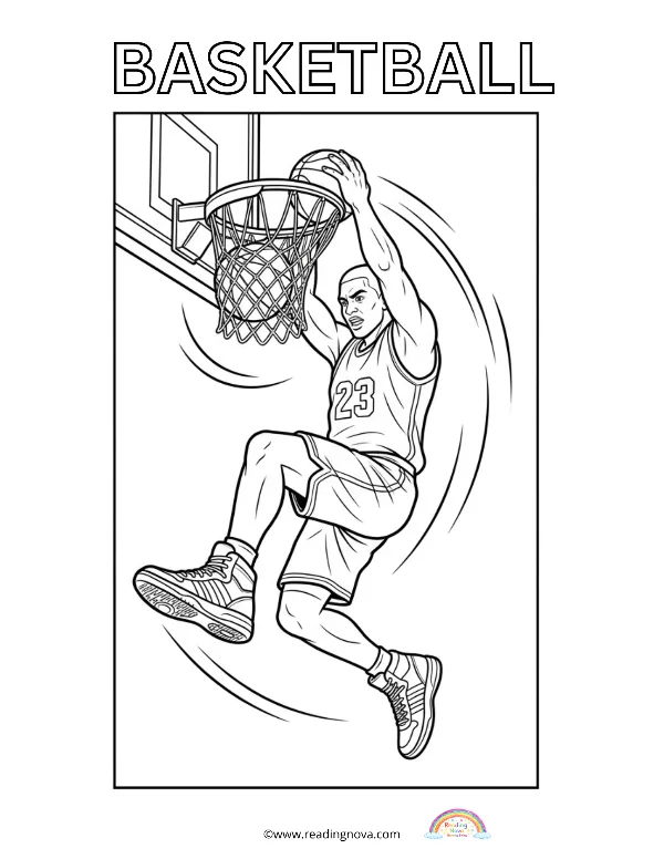 Free colouring page: Basketball