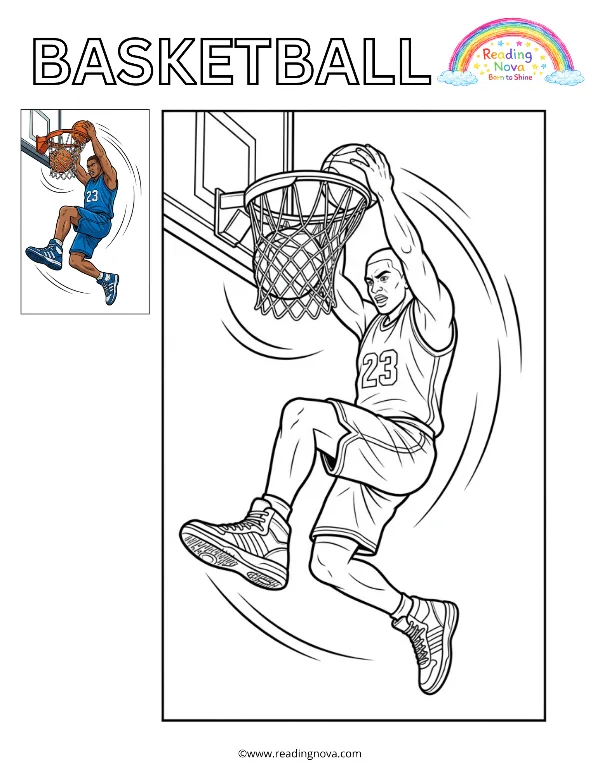 Free colouring page: Basketball