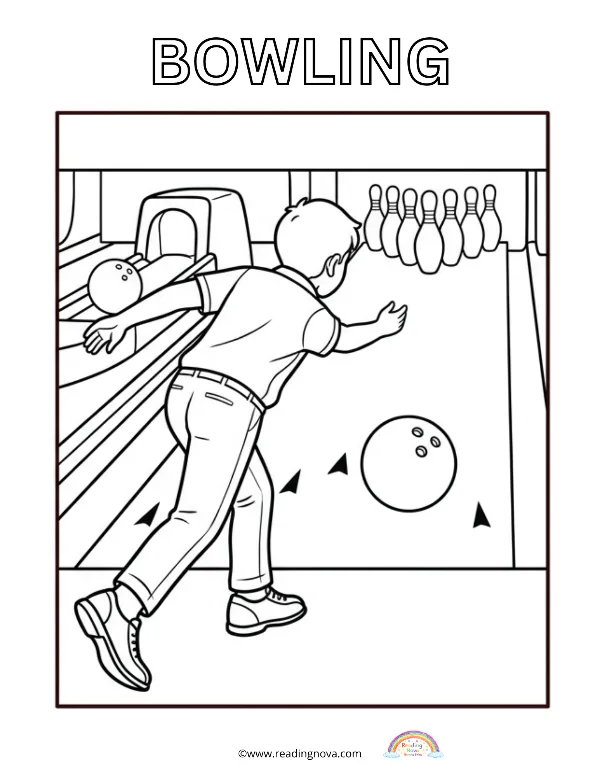 Free colouring page: Bowling