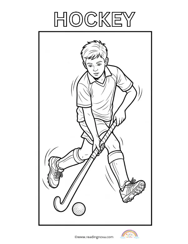 Free colouring page: Hockey
