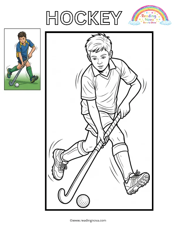 Free colouring page: Hockey